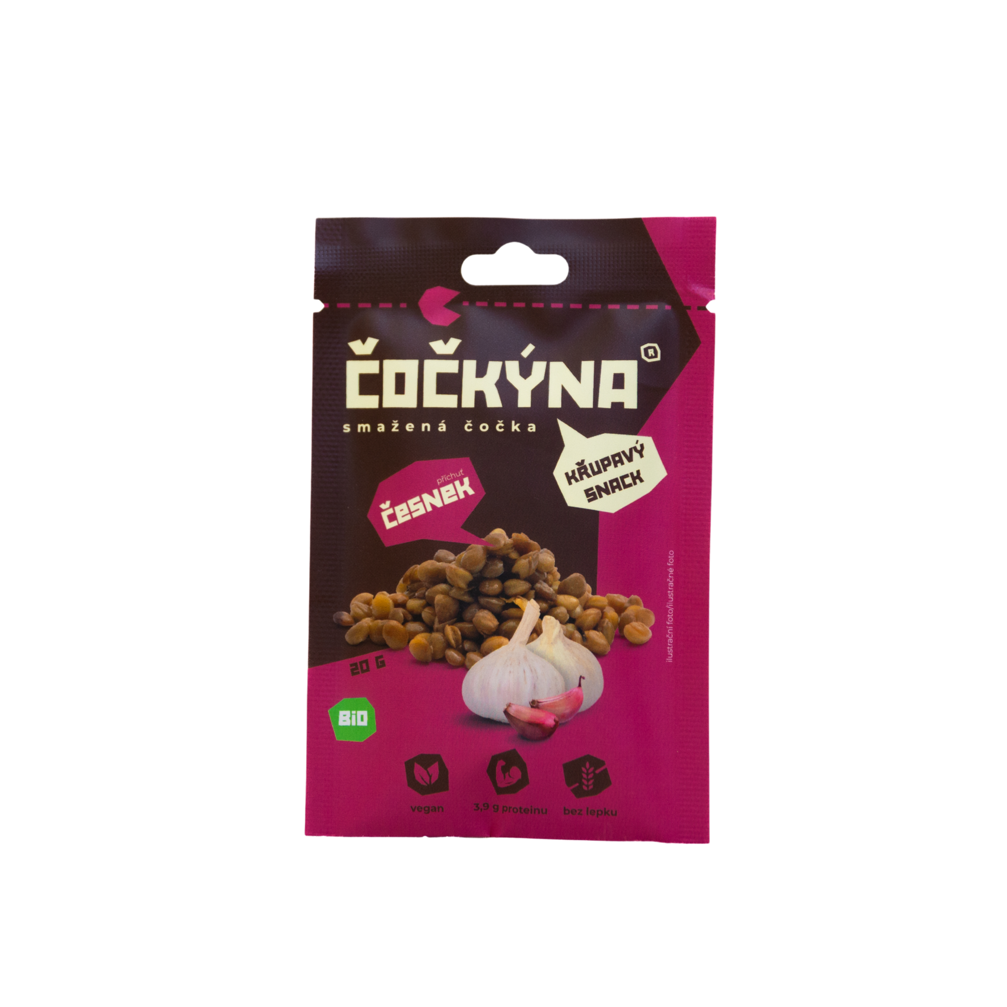 Křupavá Čočka - Česnek BIO - 20 g