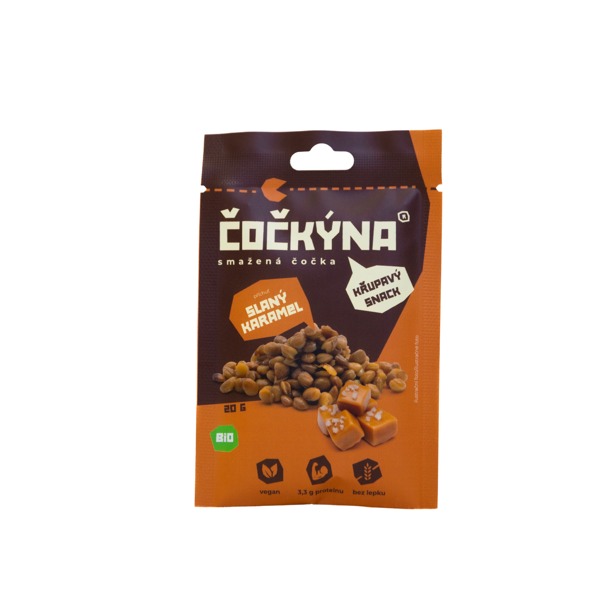 Křupavá Čočka - Slaný karamel BIO - 20 g