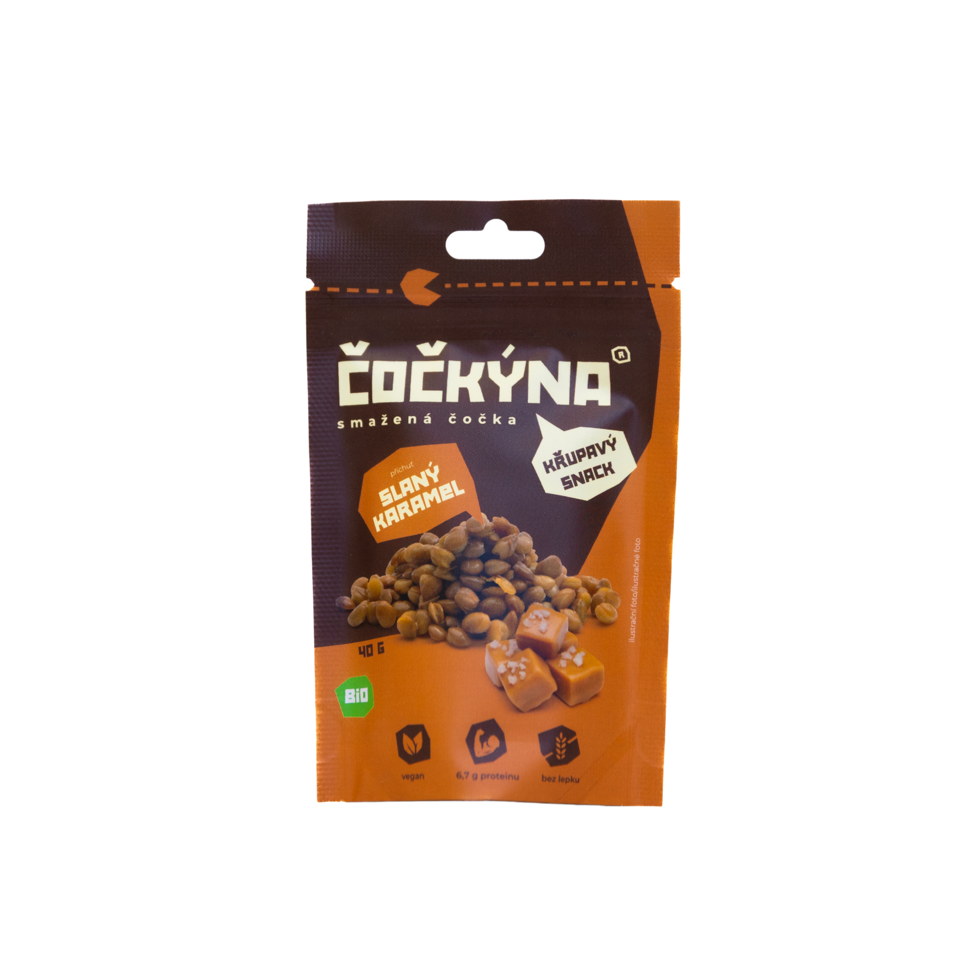 Křupavá Čočka - Slaný karamel BIO - 40 g
