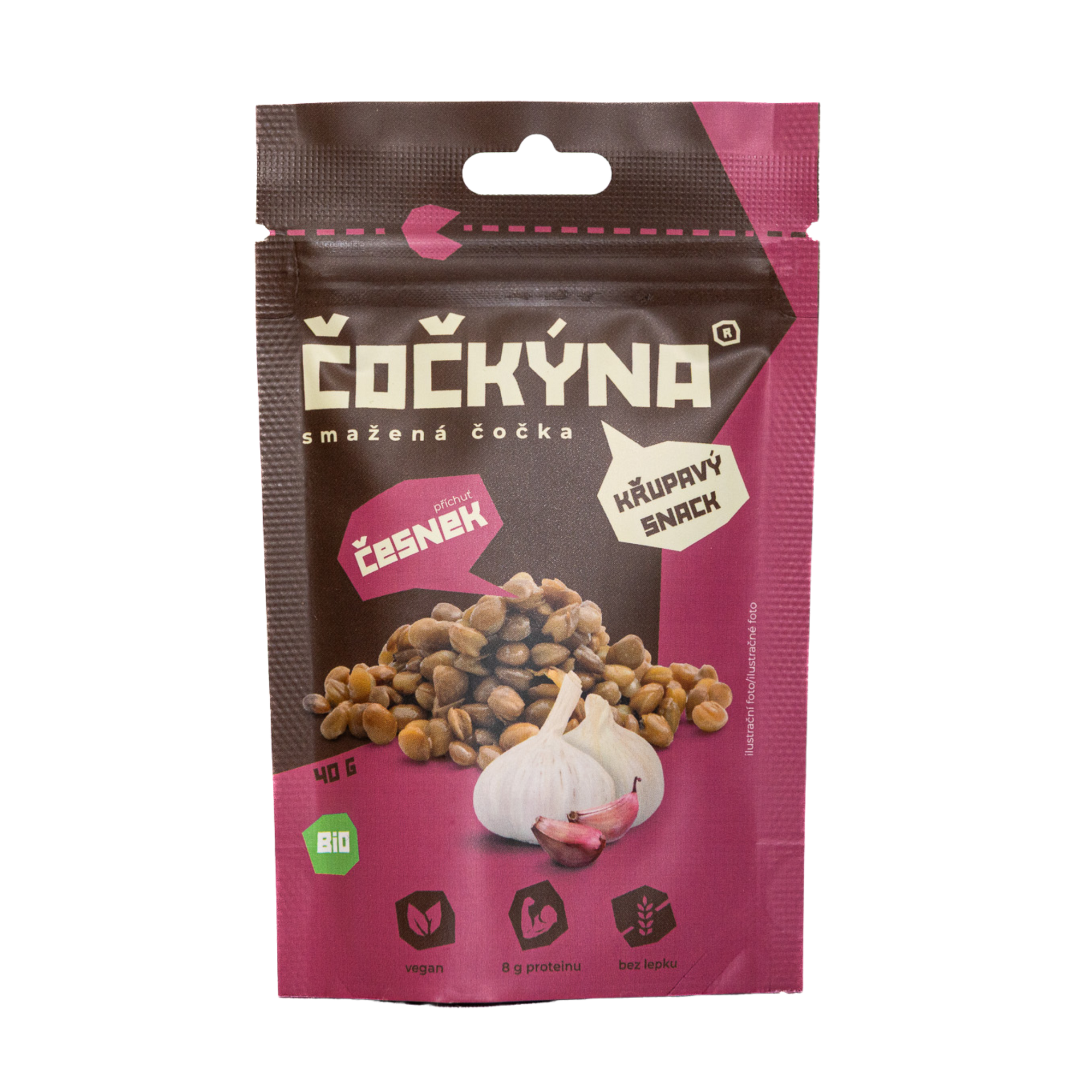 Křupavá Čočka - Česnek BIO - 40 g